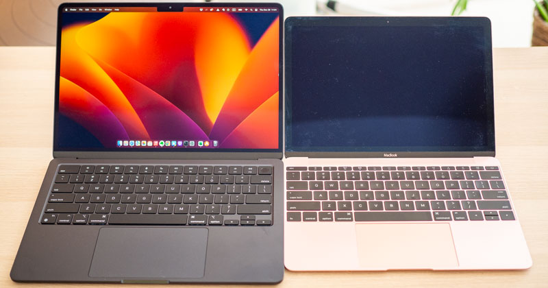 MacBook Air M2 (2022)とMacBook (2016)
